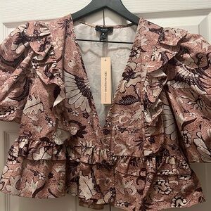 Medium floral short sleeves top